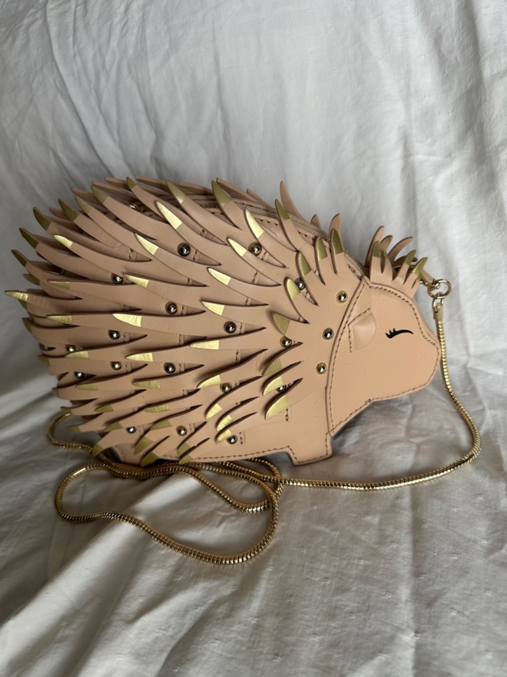 kate spade Pink Hedgehog Crossbody Bag with Gold Accents